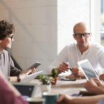 Employees in a meeting