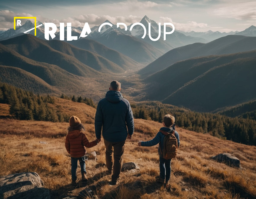 Rila Group Mountain with father and children exploring